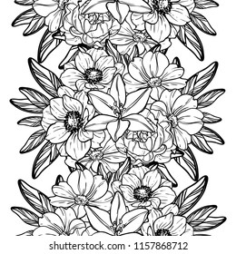 Abstract elegance seamless pattern with floral background