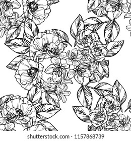 Abstract elegance seamless pattern with floral background