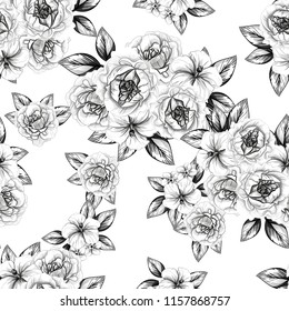 Abstract elegance seamless pattern with floral background