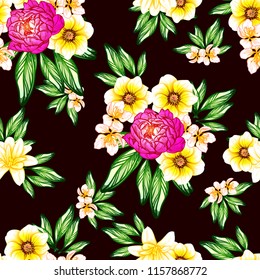 Abstract elegance seamless pattern with floral background