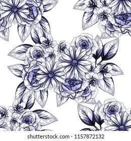 Abstract elegance seamless pattern with floral background