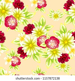 Abstract elegance seamless pattern with floral background