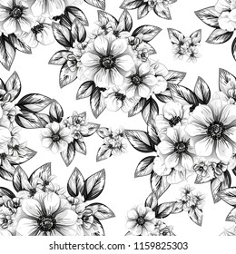Abstract elegance seamless pattern with floral background
