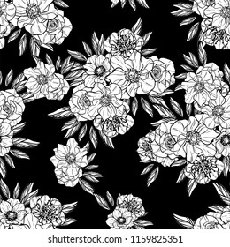 Abstract elegance seamless pattern with floral background
