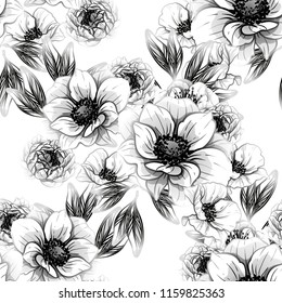 Abstract elegance seamless pattern with floral background
