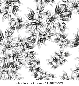 Abstract elegance seamless pattern with floral background
