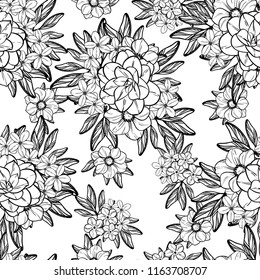 Abstract elegance seamless pattern with floral background
