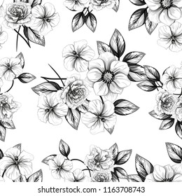 Abstract elegance seamless pattern with floral background