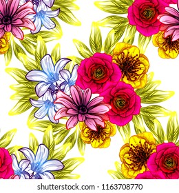 Abstract elegance seamless pattern with floral background