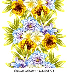 Abstract elegance seamless pattern with floral background
