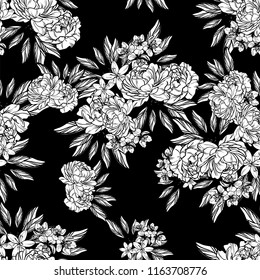 Abstract elegance seamless pattern with floral background