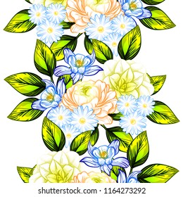 Abstract elegance seamless pattern with floral background