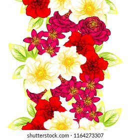 Abstract elegance seamless pattern with floral background