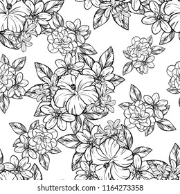 Abstract elegance seamless pattern with floral background