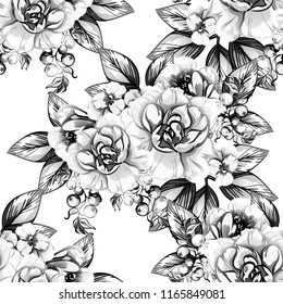 Abstract elegance seamless pattern with floral background