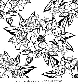 Abstract elegance seamless pattern with floral background