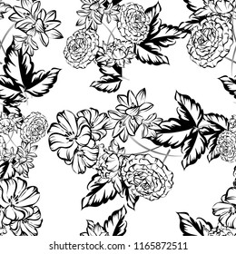 Abstract elegance seamless pattern with floral background