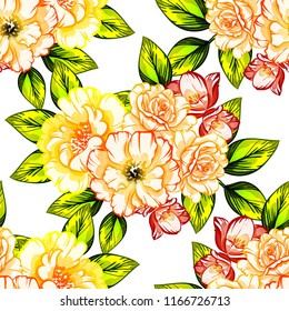 Abstract elegance seamless pattern with floral background