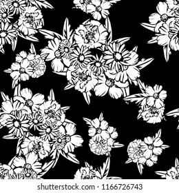 Abstract elegance seamless pattern with floral background