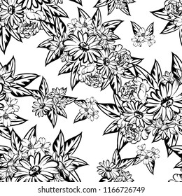Abstract elegance seamless pattern with floral background