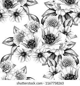 Abstract elegance seamless pattern with floral background
