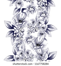 Abstract elegance seamless pattern with floral background