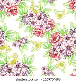 Abstract elegance seamless pattern with floral background