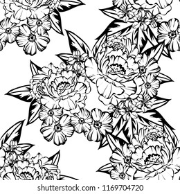Abstract elegance seamless pattern with floral background