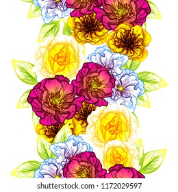 Abstract elegance seamless pattern with floral background