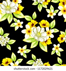 Abstract elegance seamless pattern with floral background