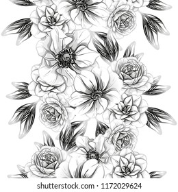 Abstract elegance seamless pattern with floral background