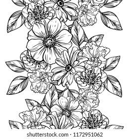 Abstract elegance seamless pattern with floral background
