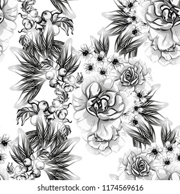 Abstract elegance seamless pattern with floral background