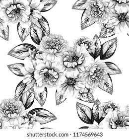 Abstract elegance seamless pattern with floral background