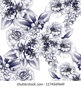 Abstract elegance seamless pattern with floral background