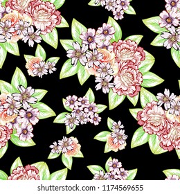 Abstract elegance seamless pattern with floral background