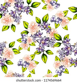 Abstract elegance seamless pattern with floral background