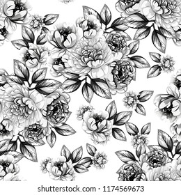 Abstract elegance seamless pattern with floral background