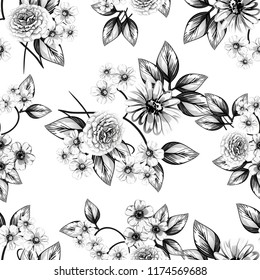 Abstract elegance seamless pattern with floral background