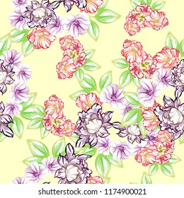 Abstract elegance seamless pattern with floral background