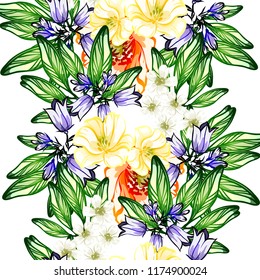 Abstract elegance seamless pattern with floral background