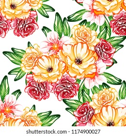 Abstract elegance seamless pattern with floral background