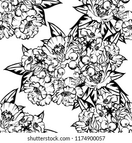 Abstract elegance seamless pattern with floral background