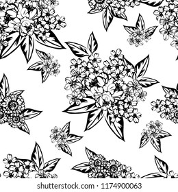 Abstract elegance seamless pattern with floral background