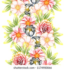 Abstract elegance seamless pattern with floral background