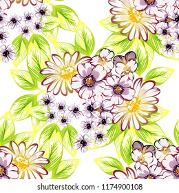 Abstract elegance seamless pattern with floral background