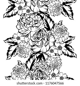 Abstract elegance seamless pattern with floral background