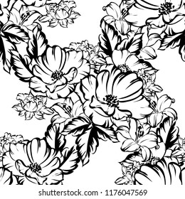 Abstract elegance seamless pattern with floral background