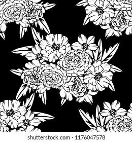 Abstract elegance seamless pattern with floral background