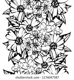 Abstract elegance seamless pattern with floral background